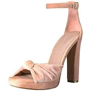 Joie Women's Nabila Platform Dress Sandal, Petal Pink Velvet Sz. 37 US Sz. 7 EUC